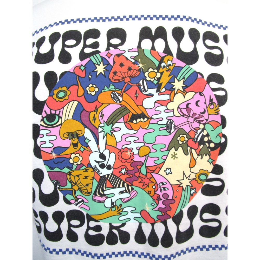 Super Mush Venice CA Psychedelic White T-Shirt Men Sz M - Picture 3 of 10